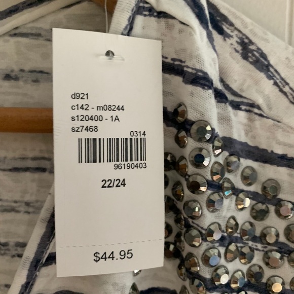 NWT Lane Bryant Striped Top w/ Tie - Picture 4 of 4